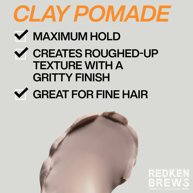 Redken Brews Men's Clay Pomade - 100ml