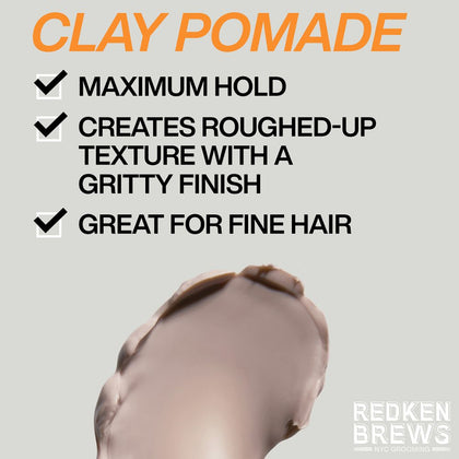 Redken Brews Men's Clay Pomade - 100ml