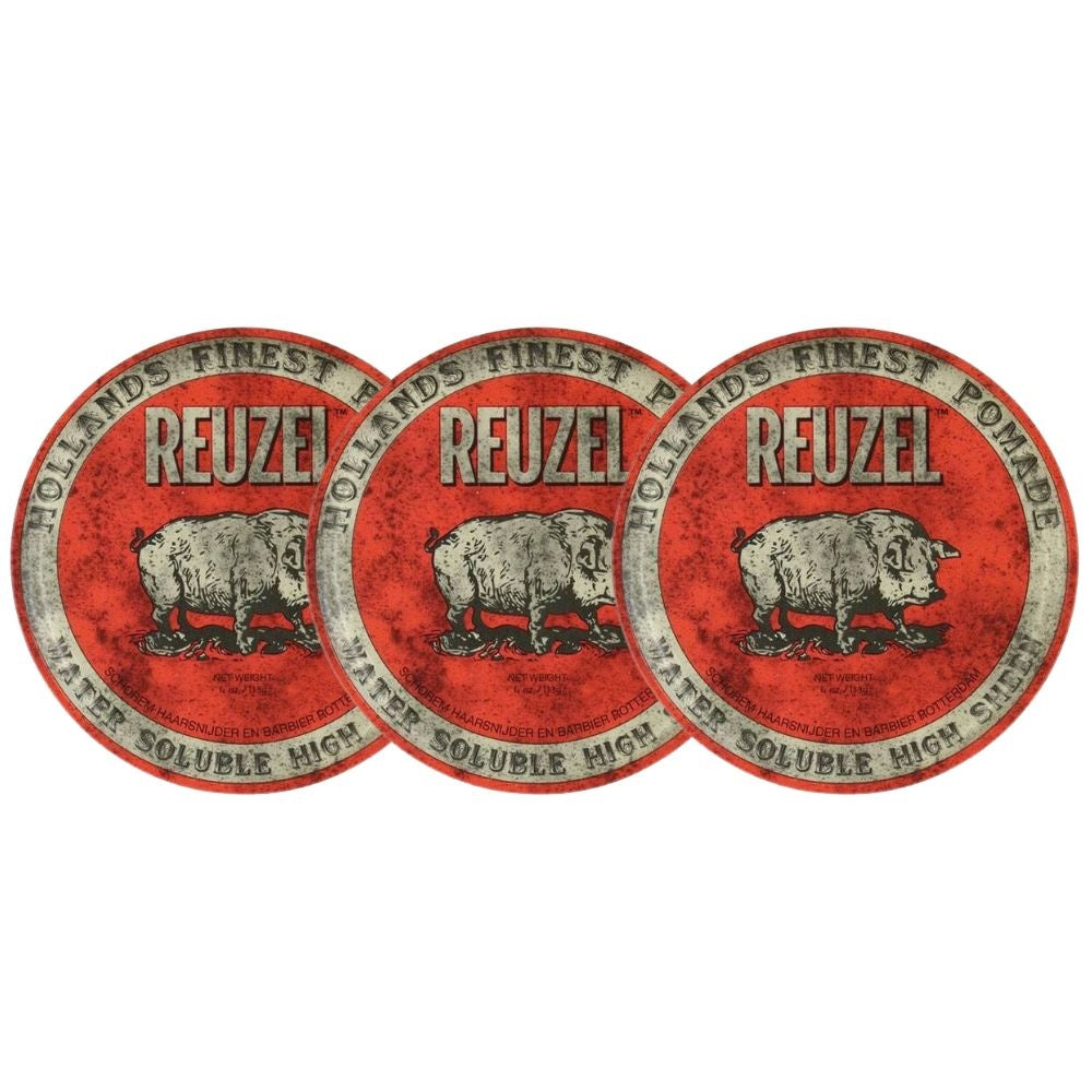 Reuzel High Sheen Pomade (Rood)  3-Pack - 3x95gr.