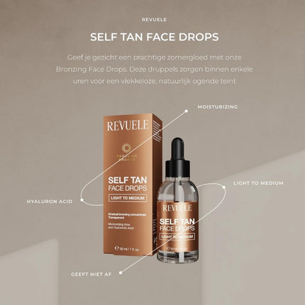 Revuele Self Tan Face Drops Light To Medium - 30ml