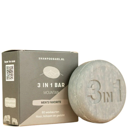 ShampooBars 3-in-1 Bar Mountain Haar, Lichaam en Gezicht - 60g