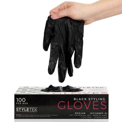 Styletek Vinyl Zwarte Handschoenen Poeder- & Latexvrij - 100st