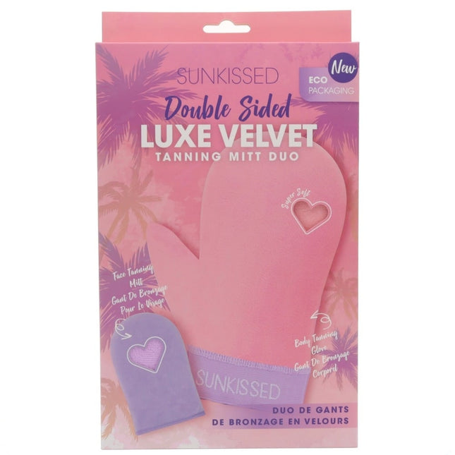 Sunkissed Double Sided Luxe Velvet Tanning Mitt Duo - Face & Body