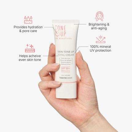 Thank You Farmer Skin Tone Up Total Cream SPF50+ PA++++ - 40ml