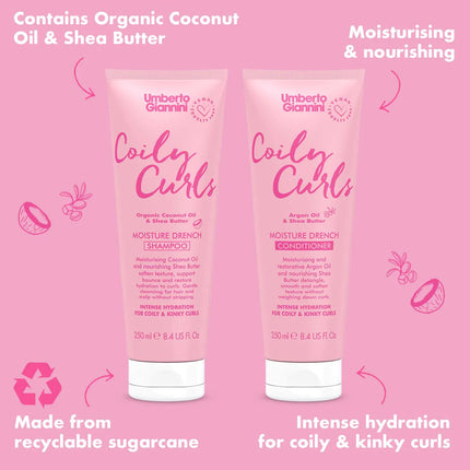 Umberto Giannini Coily Curls Moisture Drench Shampoo Sulphate Free - 250ml