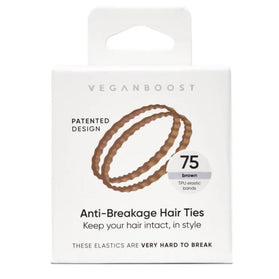 Veganboost Anti-Breakage Hair ties Brown - 75pcs