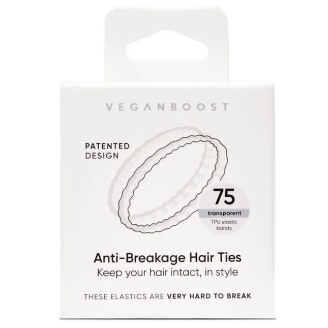 Veganboost Anti-Breakage Hair ties Transparent - 75pcs