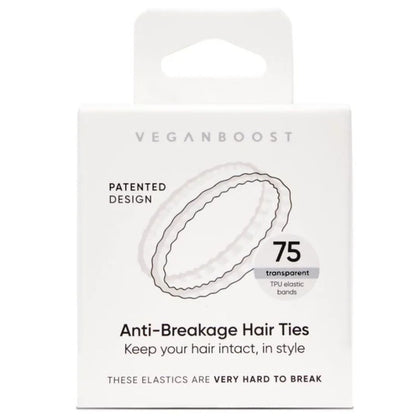 Veganboost Anti-Breakage Hair ties Transparent - 75pcs