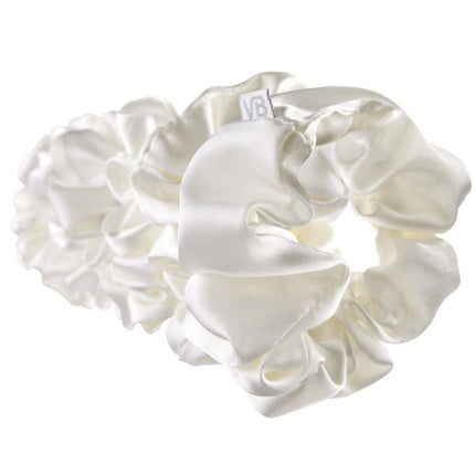 Veganboost Satin Scrunchies White Big Size - 6pcs