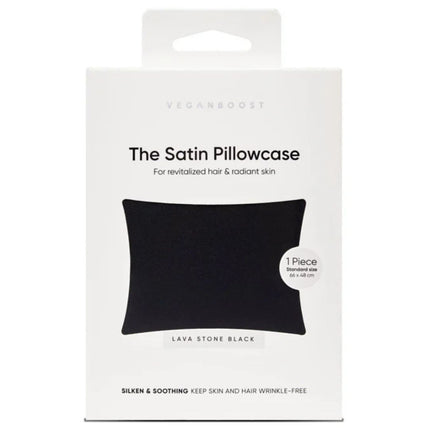 Veganboost The Satin Pillowcase Lava Stone Black