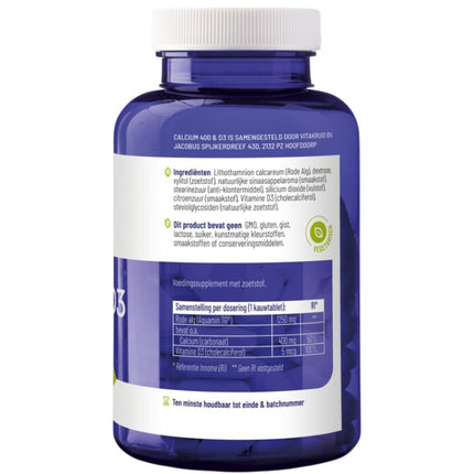 Vitakruid Calcium 400 & D3 Voor het hele gezin - 90pcs