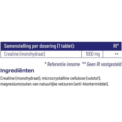 Vitakruid Creatine Monohydraat Tabelleten - 180pcs