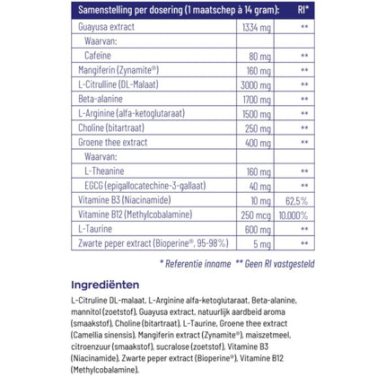 Vitakruid Elite Pre Workout Man 20 dagen - 420gr