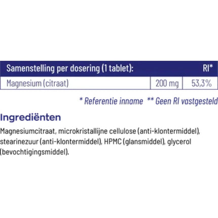 Vitakruid Magnesium 200 Citraat - 90pcs
