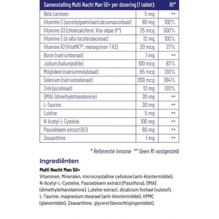 Vitakruid Multi Dag & Nacht Man 50+ - 2x30pcs