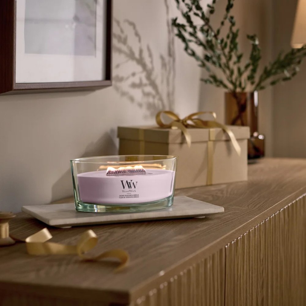 WoodWick Cherry Blossom & Vanilla Ellipse Candle - 454gr