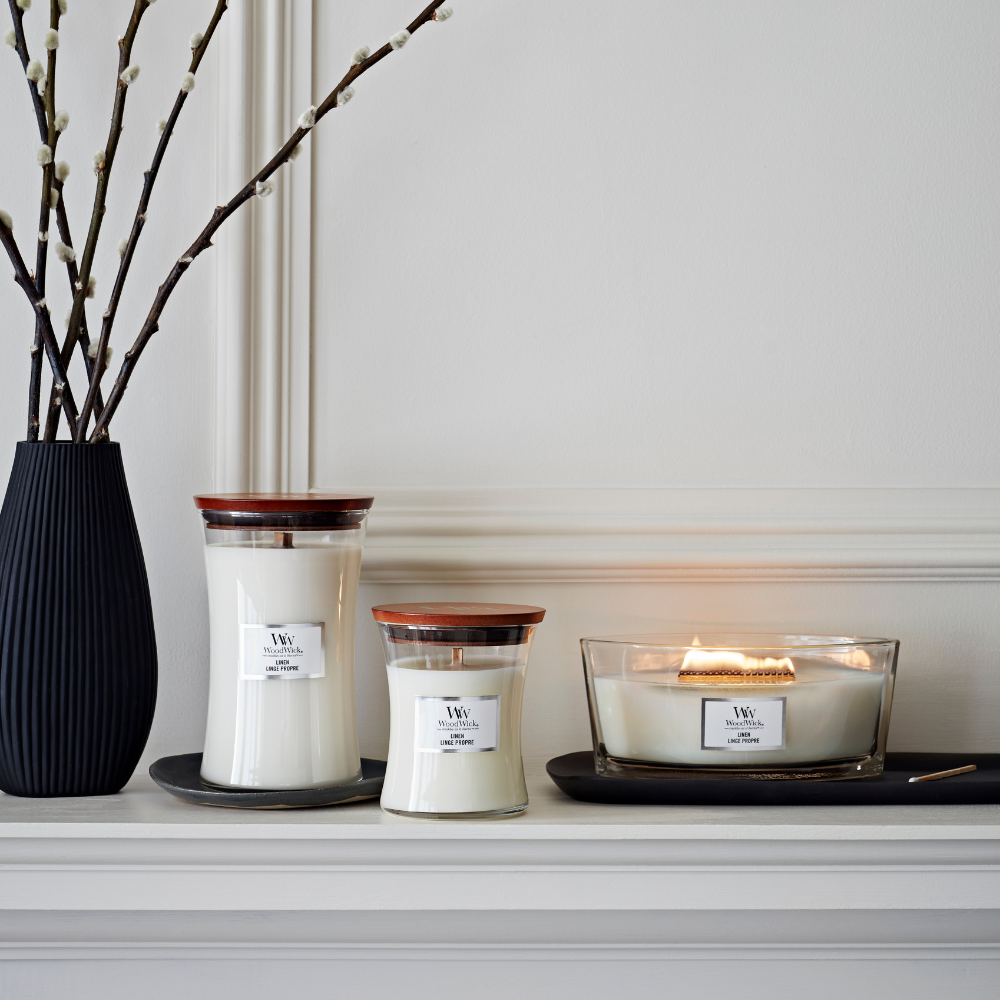 WoodWick Linen Ellipse Candle - 454gr