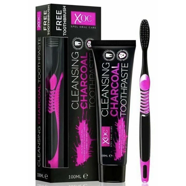 XOC Cleansing Charcoal Tandpasta + gratis tandenborstel - 100ml